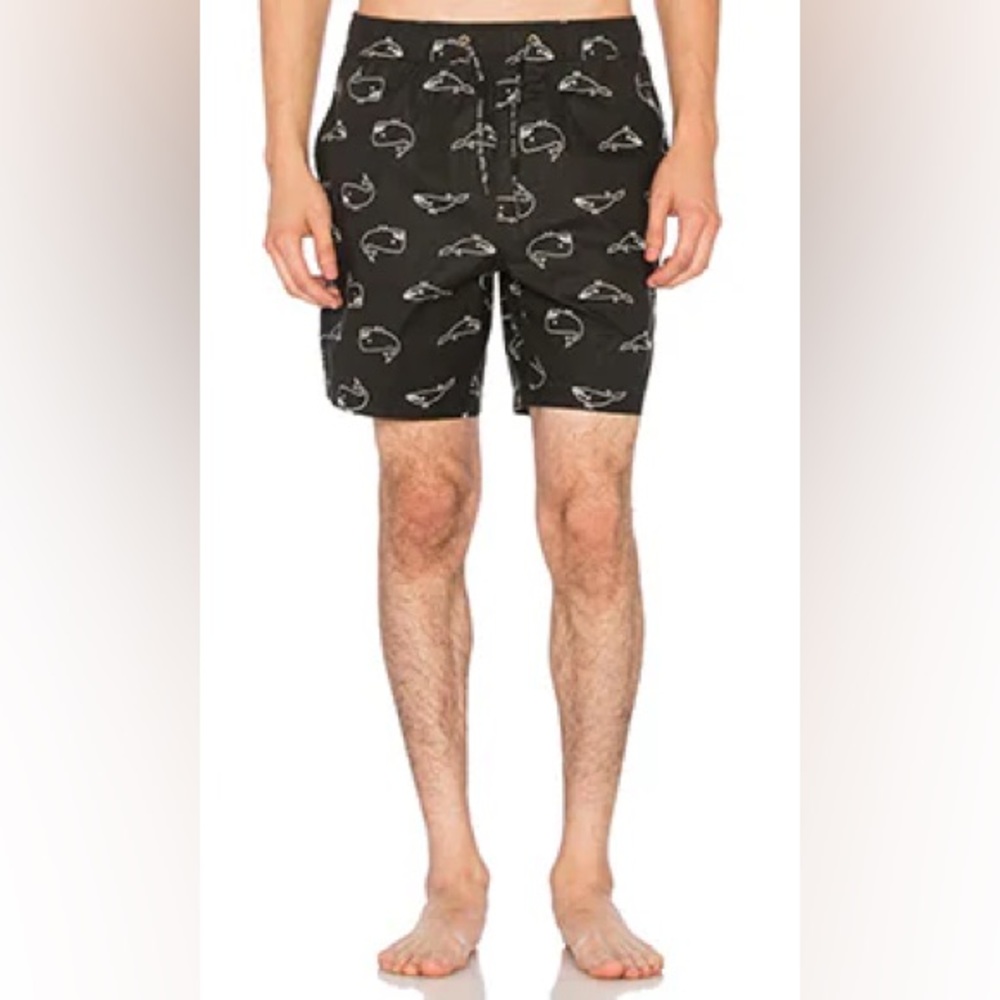 Barney Cools Black Whale Swim Shorts Size 30